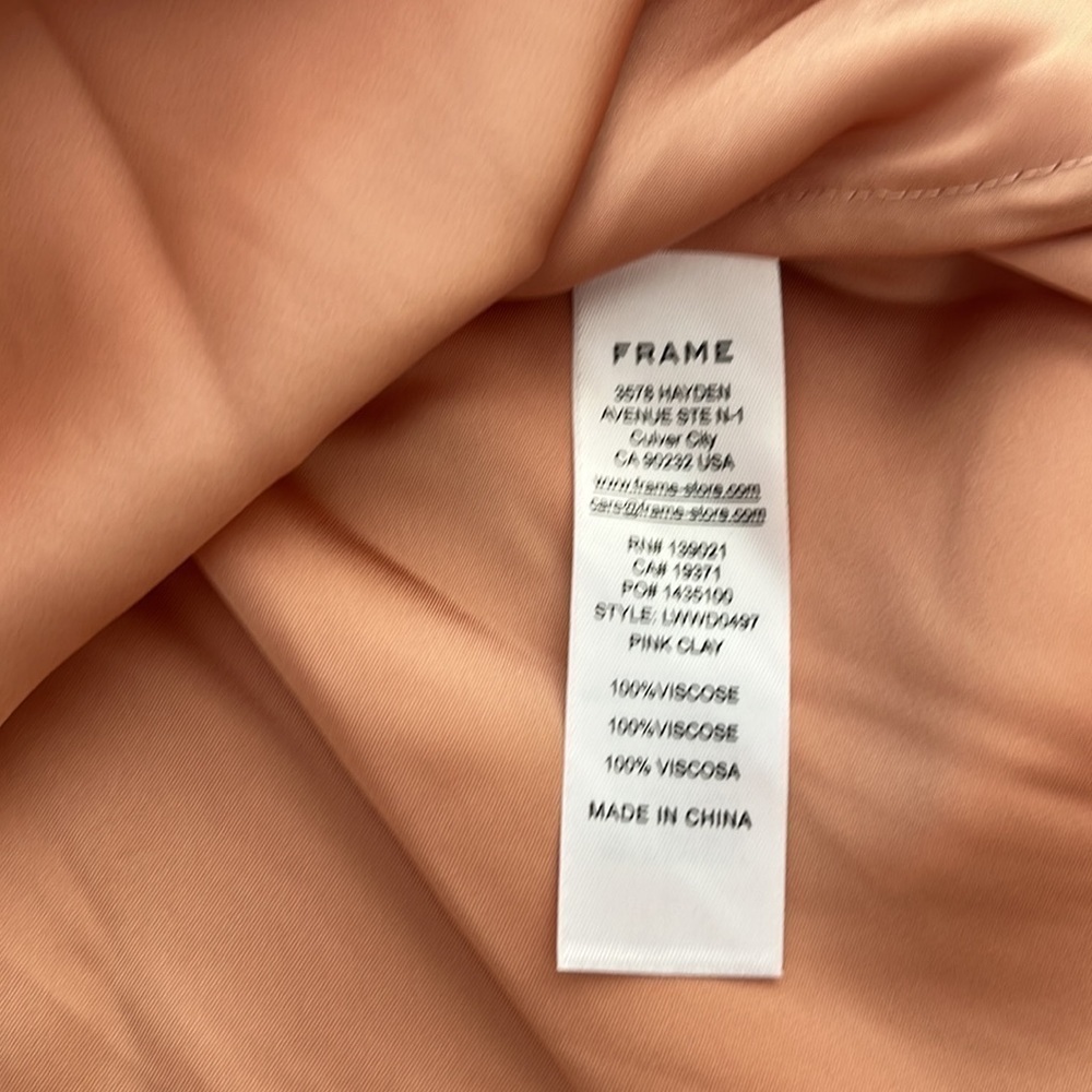 NWT Frame Nordstrom blush pink clay Slip Maxi Midi cocktail wedding dress M 6 8 - Picture 3 of 9